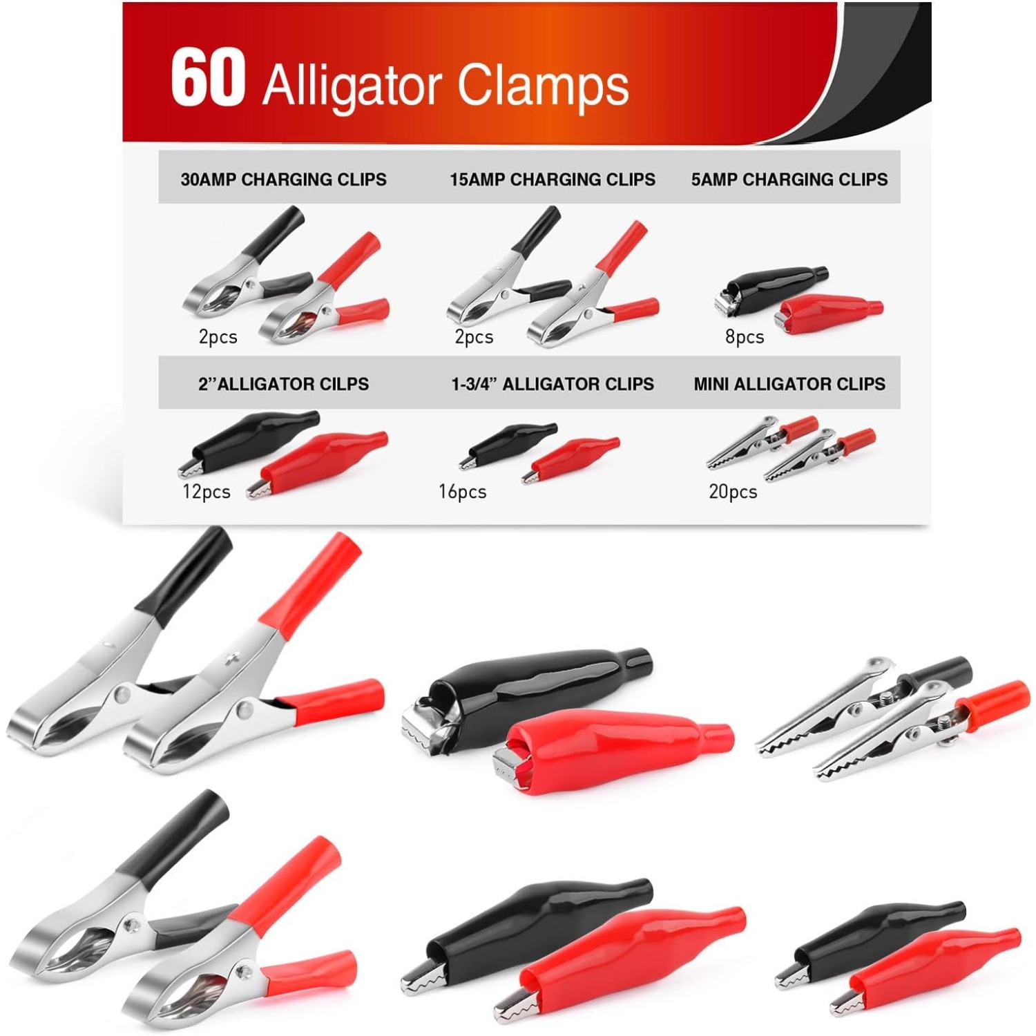 Diy With Electronics - Kit d'assortiment de pinces crocodiles Nilight