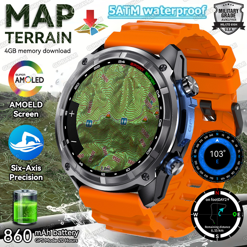 Diy Electronics Music - Montre connectée GPS avec carte Terrain,