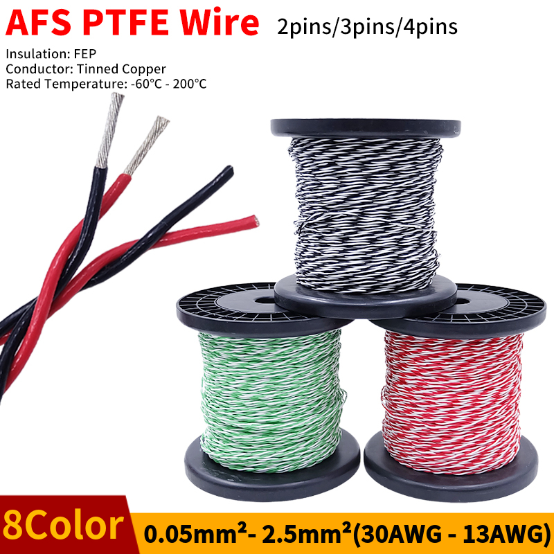 Diy Electronics Audio - Fil PTFE AFS200 2 broches 26/25/24/22/20/18/17/15/13AWG