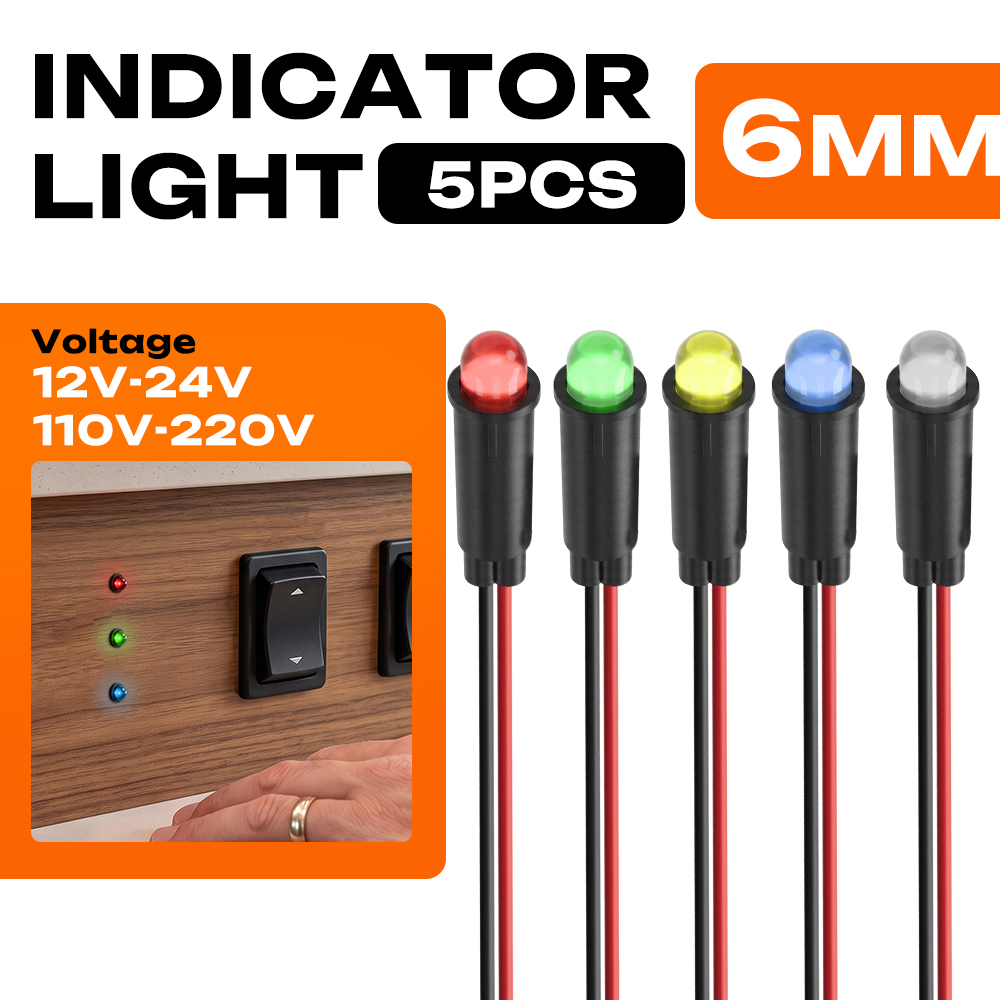 Diy Marine Electronics - FILN 5PCS 6mm Mini voyants lumineux