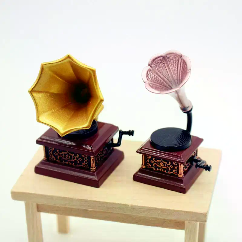 Diy Electronics Housing - Maison de poupée Vintage phonographe Miniatures